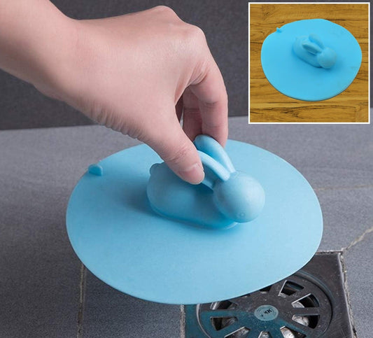 Drain Cover, Water Stopper, Tank Stopper, Rabbit Silicone, Odor Resistant, Drain Lid Shower Drain Cover Shower Plughole Cover Sink Strainer Silicone Bath Drain Cover Kitchen Sink Accessories Bathtub Kitchen Bathroom (1 Pc )