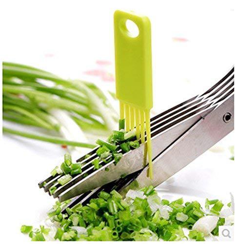 Multifunction Vegetable Stainless Steel Herbs Scissor With 5 Blades (X464)