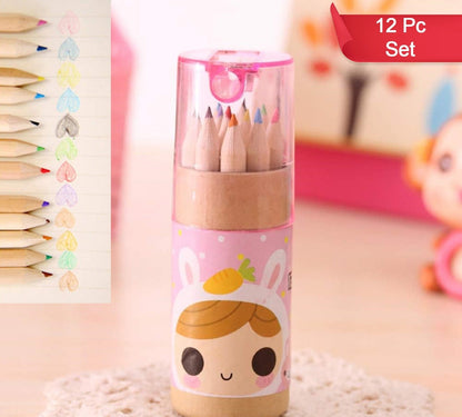 Colored pencils with manual sharpener for kids