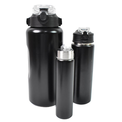 3 In 1 Stainless Steel Insulated Water Bottle Double Wall Vacuum (3 Pcs Set  Different Size)(MKK-X108)