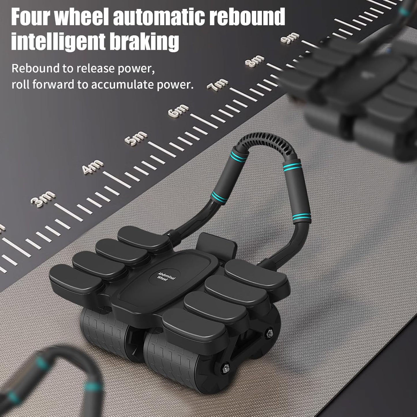 Automatic Rebound Abdominal Wheel With 8 Elbow Supports (1 Pc) (X463)