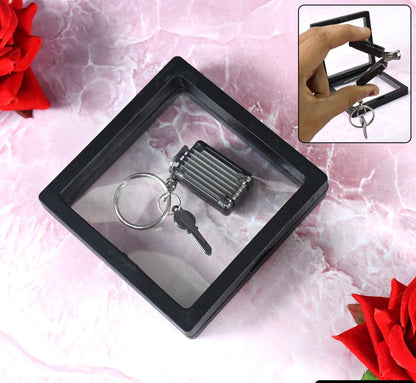 Suitcase Shape Nail Clipper Keychain With Key  3d Floating Frame Display Case (1 Set) (x953)