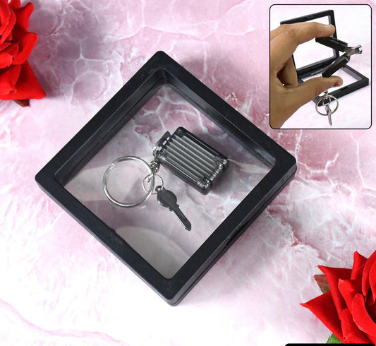 Suitcase Shape Nail Clipper Keychain With Key  3d Floating Frame Display Case (1 Set) (x953)