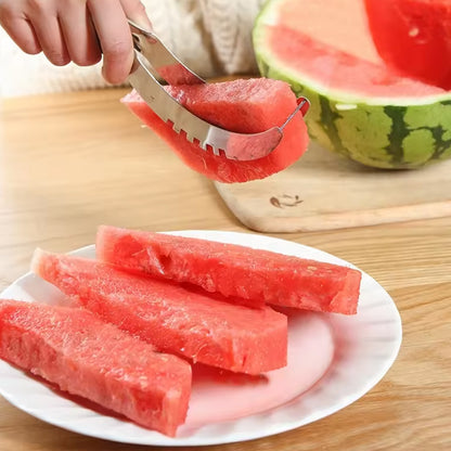 Watermelon Cantaloupe Slicer Stainless Steel Knife Corer Fruit Vegetable (X273)