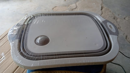 MKK-6- Collapsible Cutting Board With Dish Tub Basket