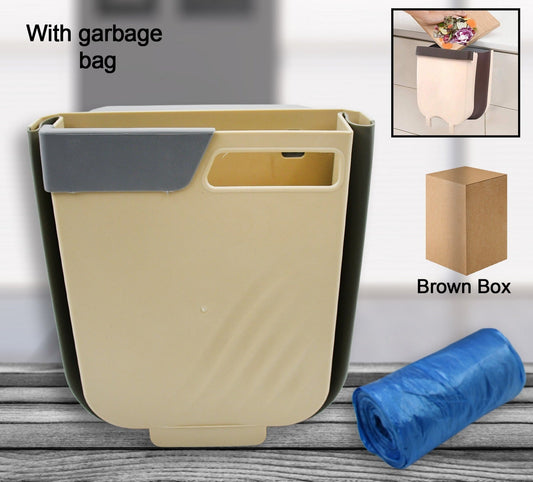 Hanging Trash Can For Kitchen Cabinet Door Small Collapsible Foldable Waste Bins Hanging Trash Holder For Bathroom Bedroom Office Car Portable