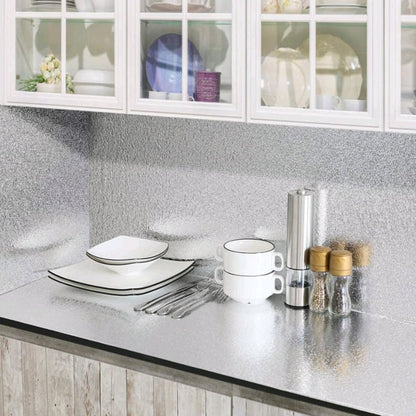 ALUMINIUM SILVER FOIL SIMPLE KITCHEN STICKER OIL PROOF (60x200cm) GOLDEN & SILVER COL. AVAILABLE)  (YS-X138)