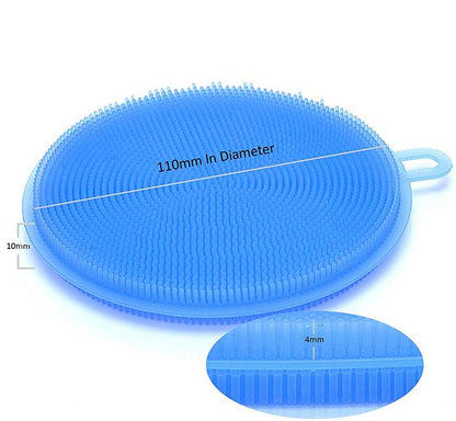 Silicone Dish Scrubber Sponge Mildew Free Non Stick Heat Resistant (X881).