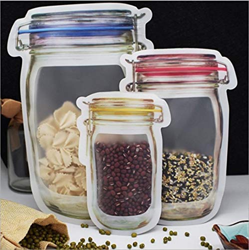3PC SET TRANSPARENT JAR SHAPED STAND - UP POUCH WITH ZIPPER (C9-1/5-X186)