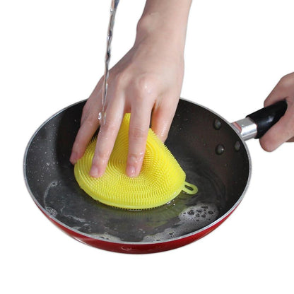 Silicone Dish Scrubber Sponge Mildew Free Non Stick Heat Resistant (X881).