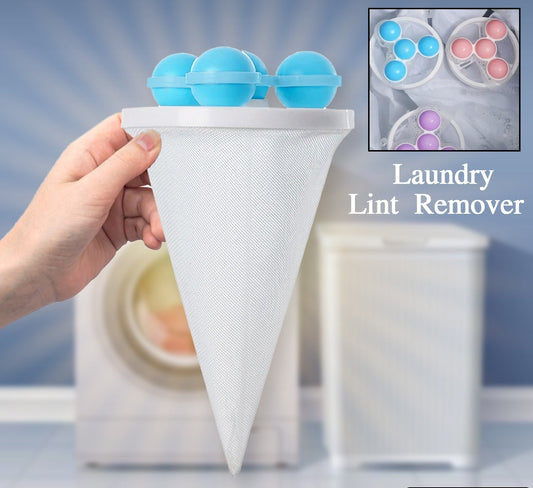 Laundry Ball Floating Lint Hair Remover Net Mesh Bag Dryer (1 Pc)(X67)