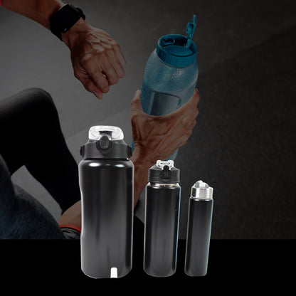3 In 1 Stainless Steel Insulated Water Bottle Double Wall Vacuum (3 Pcs Set  Different Size)(MKK-X108)