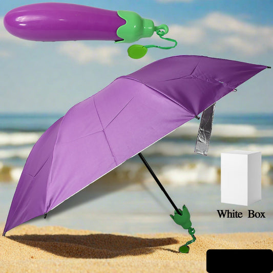 Vegetable Shaped Folding Umbrella Plastic Case Creative Fashion Folding Mini Sun Shade Rain Umbrella Unique Umbrella Sun  Uv Protection Cute Design (1 Pc)
