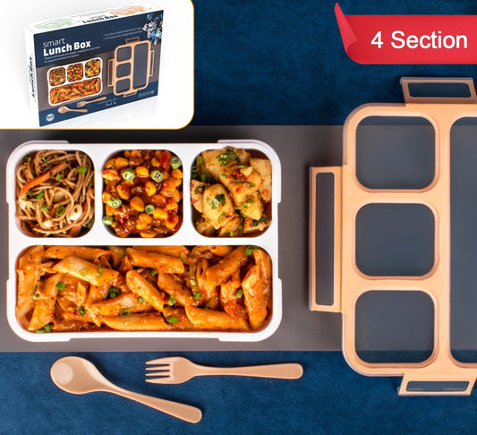 Lunch Box 4 Compartment With Leak Proof Lunch Box For School  Office Use (X493)