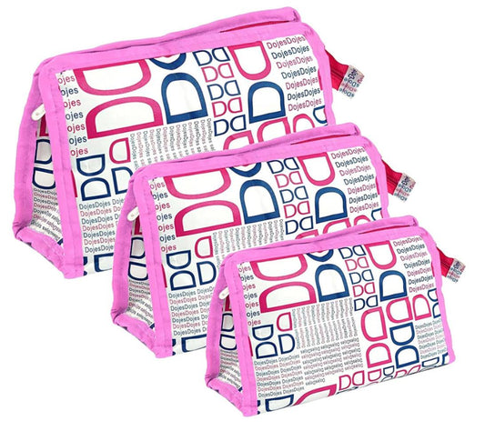 MULTIPURPOSE COSMETICS/JEWELLERY/IMMITATION TRAVEL 3PCS POUCH SET(RANDOM COL) (X454)
