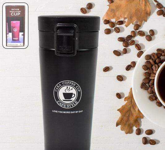 Coffee Travel Mug Insulated Coffee Cup With Leakproof Lid (380ml Approx  1 Pc) (MKK-X110)