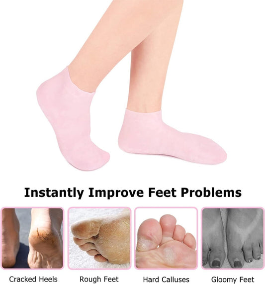 REUSEABLE SILICONE GEL SOCKS FOR CRACKED HEEL (1 PAIR) (X333)