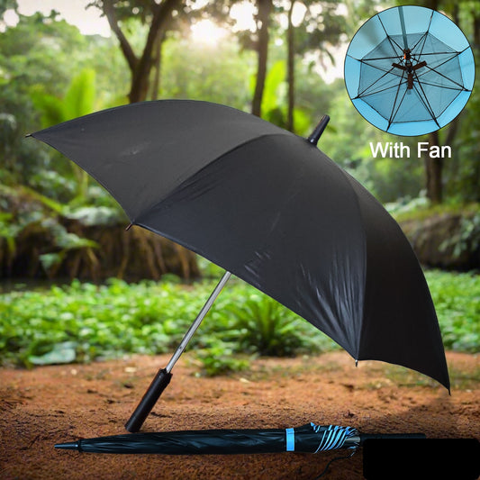 Sun Umbrella With Inside Fan  Power Bank Umbrellas For Summer (1 Pc)