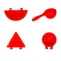 Set of 4 red plastic dough press molds for kitchen use