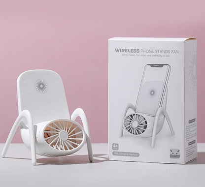 MKK-38-Portable Mobile Phone Holder Fan  Personal Fan Multi- Function Fan Handheld Charging Fan (Battery Not Include)