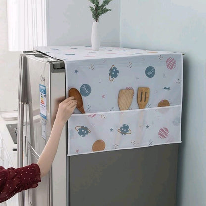 Printed Fridge Cover for Top with 6 Utility Pockets (B5)2-X116)