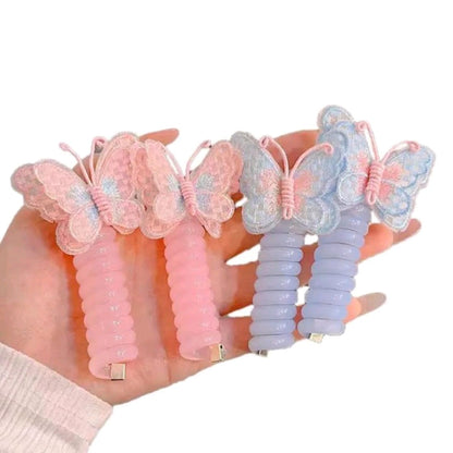 BUTTERFLY HAIR WIRE BANDS (RANDOM COL N PRINT) (1 PAIR) (YS-X143)