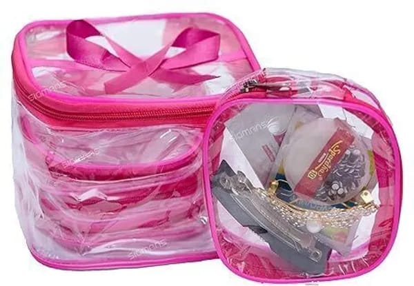 Transparent Makeup Box Jewellery PINK MAKEUP, JEWELRY Vanity Box (X1083)