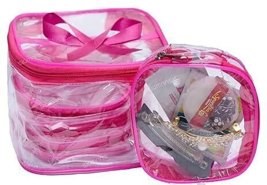 Transparent Makeup Box Jewellery PINK MAKEUP, JEWELRY Vanity Box (X1083)