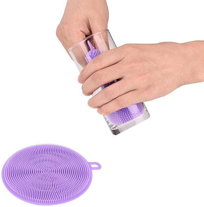 Silicone Dish Scrubber Sponge Mildew Free Non Stick Heat Resistant (X881).