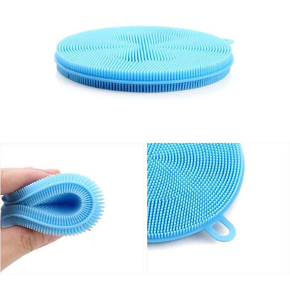 Silicone Dish Scrubber Sponge Mildew Free Non Stick Heat Resistant (X881).