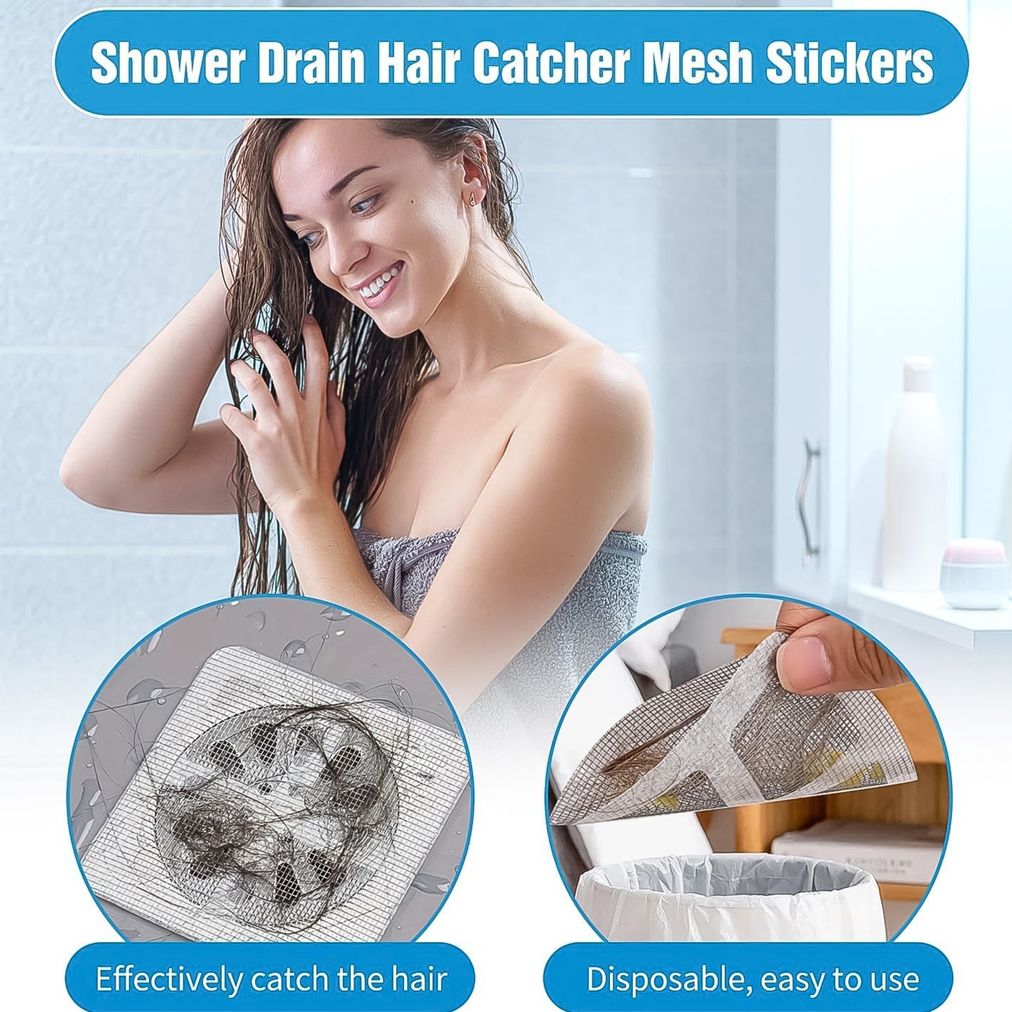 Drain Patch Adhesive Stickers (10*10 Cm  10 Pcs Set) (X209)