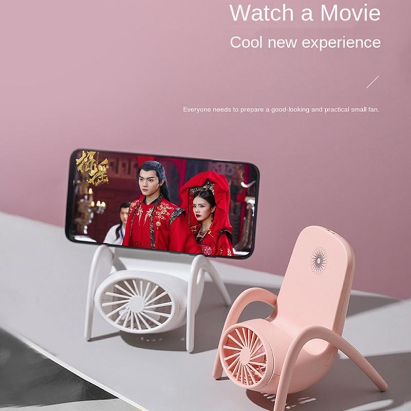 MKK-38-Portable Mobile Phone Holder Fan  Personal Fan Multi- Function Fan Handheld Charging Fan (Battery Not Include)