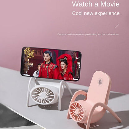 MKK-38-Portable Mobile Phone Holder Fan  Personal Fan Multi- Function Fan Handheld Charging Fan (Battery Not Include)