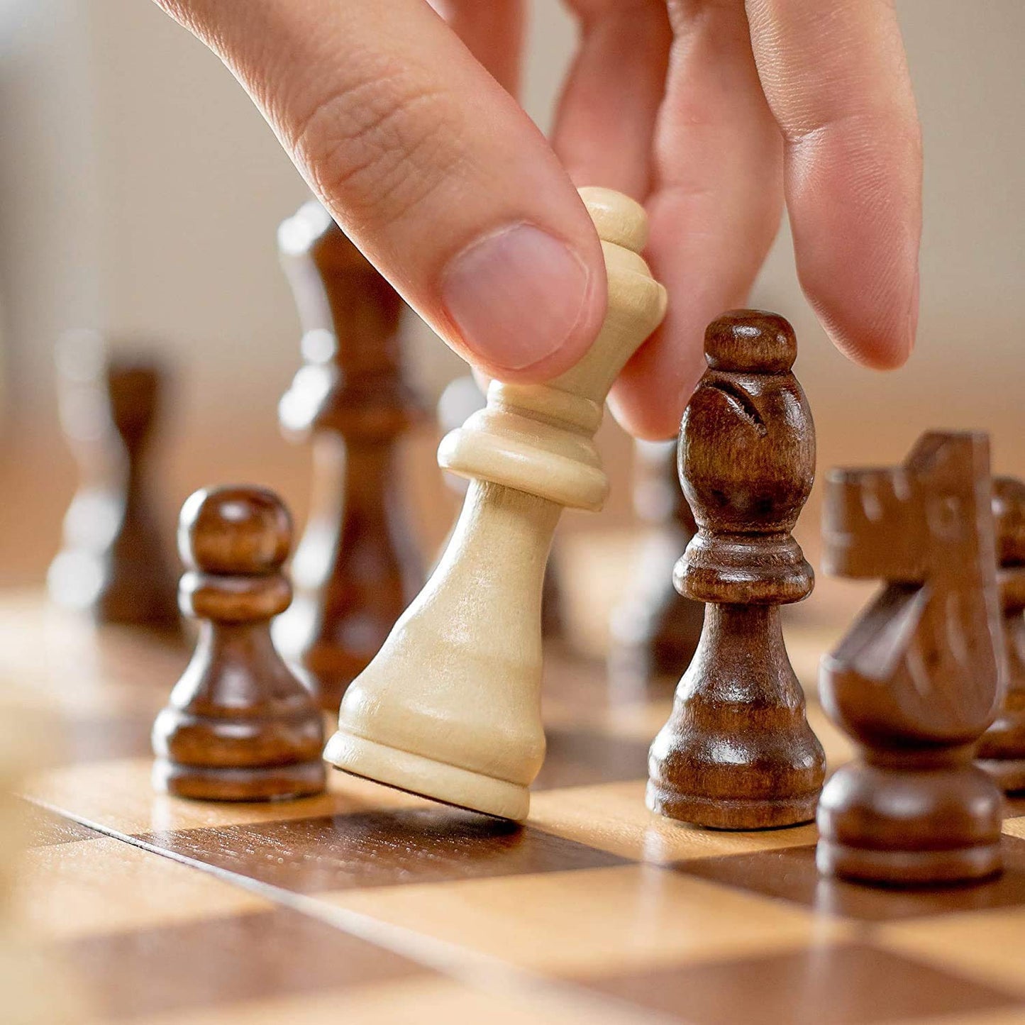 Foldable Wooden Chess Board Set (30  30 Cm  1 Set) (X919)