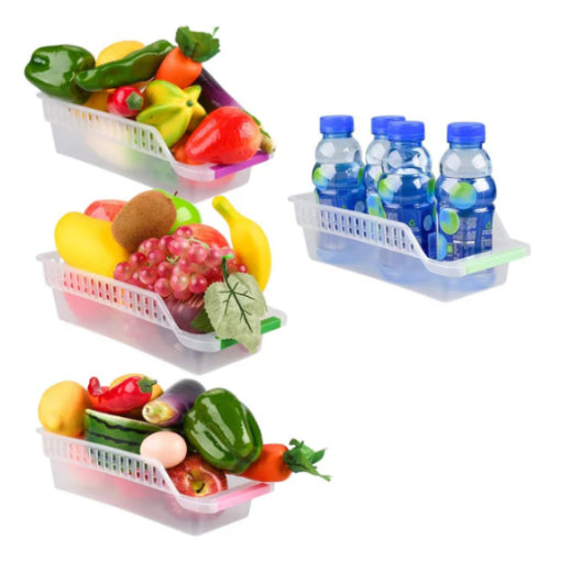 KITCHEN PLASTIC SPACE SAVER ORGANIZER BASKET RACK- 4 PCS (X310)