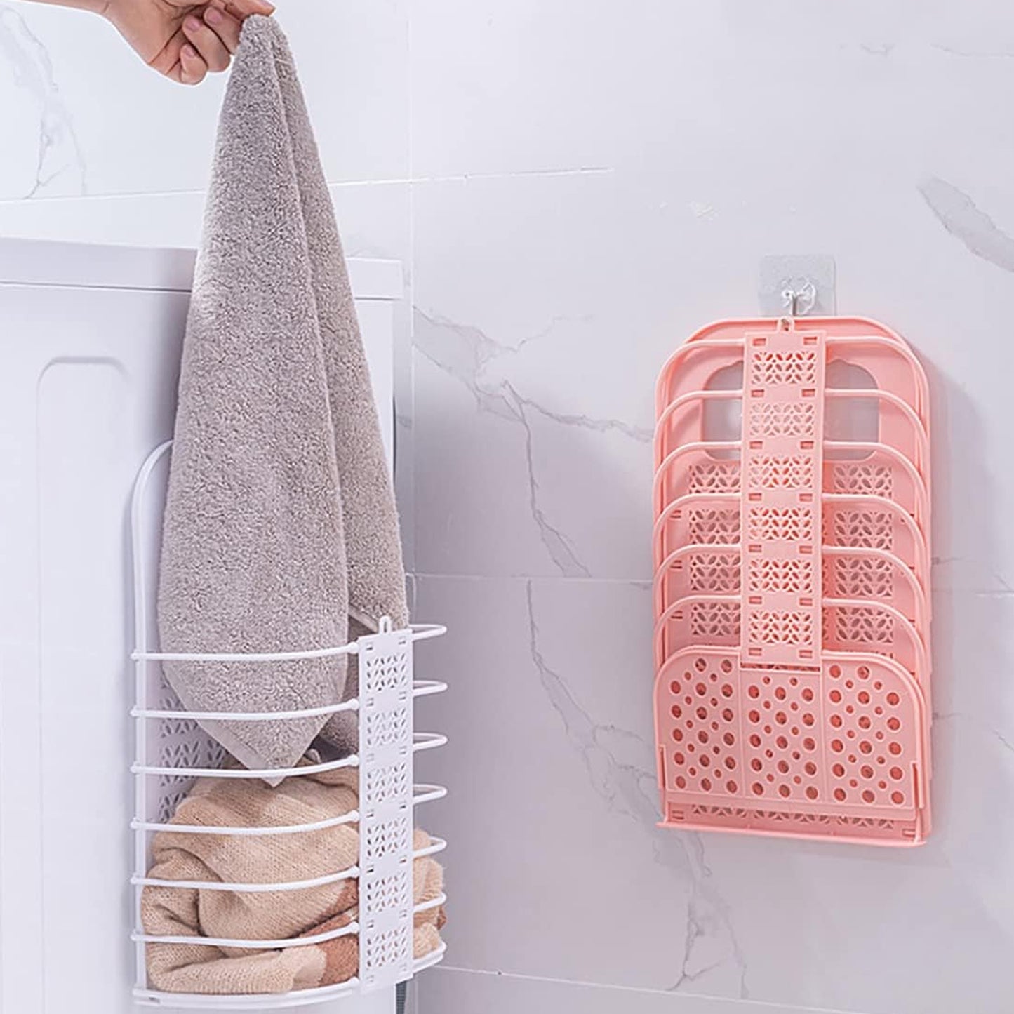 Wall Hanging Laundry Basket Clothes Hanger Dirty Hamper Clothes Storage Hook Clothes Rails(1 Pc) (X324)