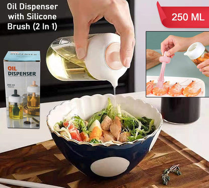 Oil Dispenser With Silicone Oil Brush (1 Pc  With Brush  250 Ml Approx)