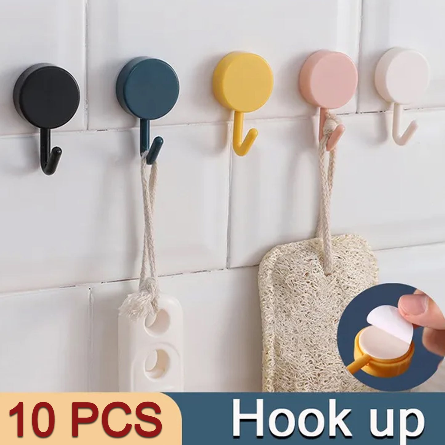 Self Adhesive Sticky Hook Small Wall Hooks ( 10pc ) (X850)