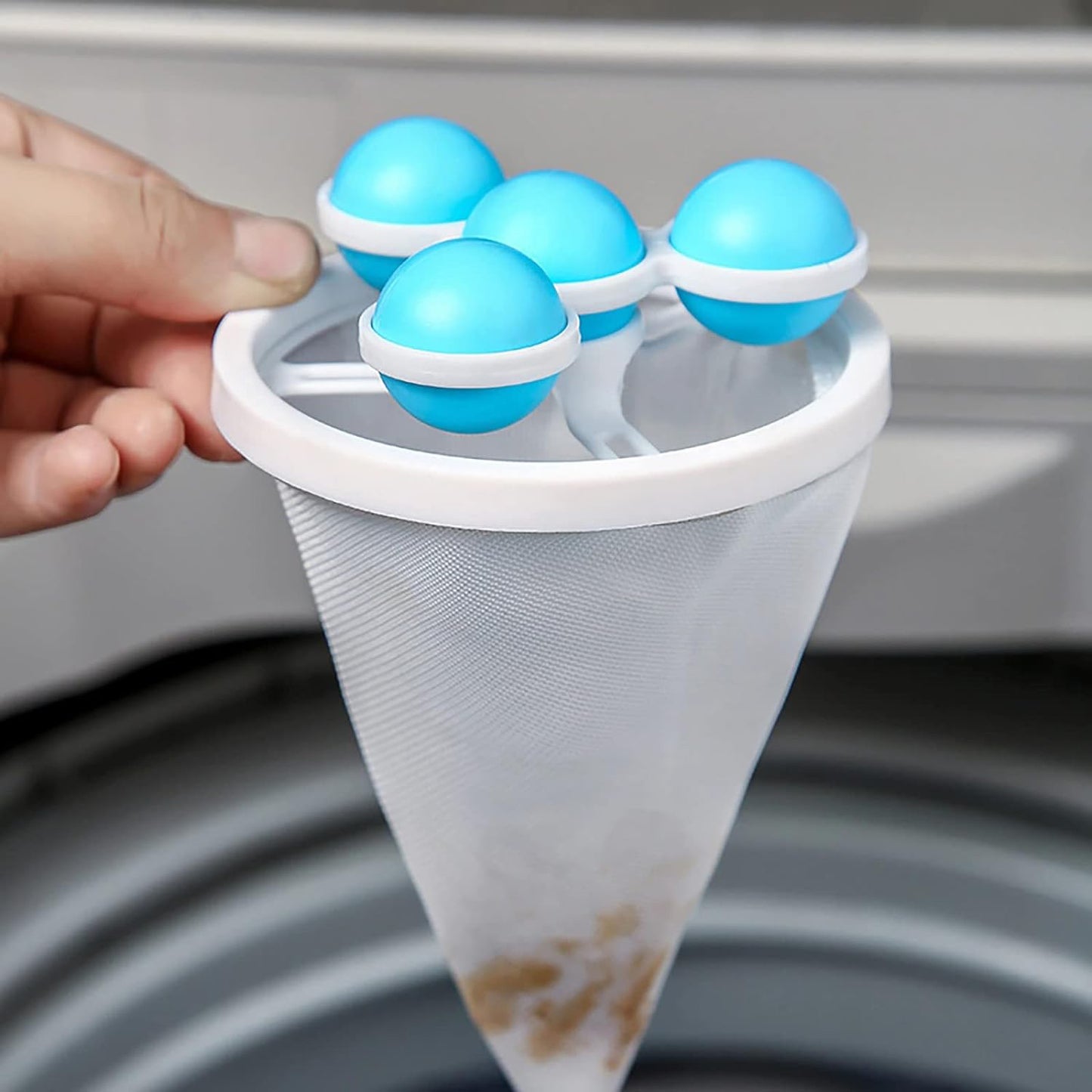 Laundry Ball Floating Lint Hair Remover Net Mesh Bag Dryer (1 Pc)(X67)