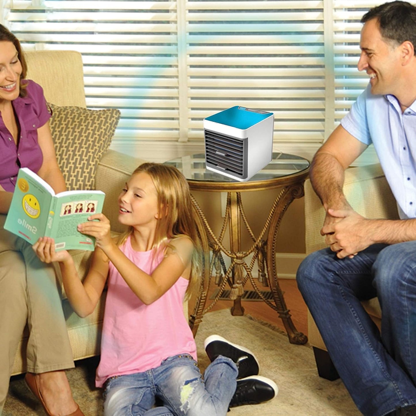 Mini Portable Air Cooler Personal Space Cooler Easy To Fill Water And Mood Led Light And Portable Air Conditioner Device Cool Any Space Like Home Office (X1100)