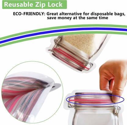 3PC SET TRANSPARENT JAR SHAPED STAND - UP POUCH WITH ZIPPER (C9-1/5-X186)