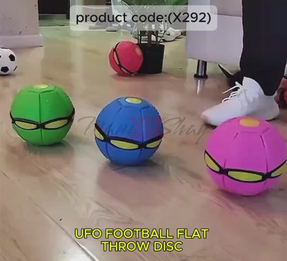 Football Flat Throw Disc - with 3 LED Light Flying Toys (X292)