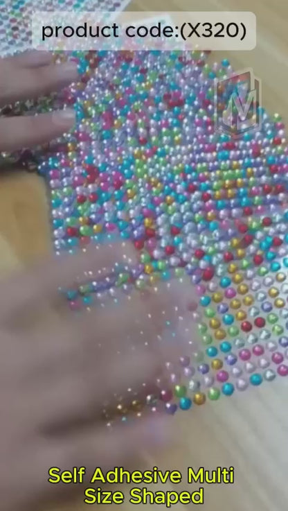 Self Adhesive Multi Size Shaped Shining Stones Crystals Stickers (X320)