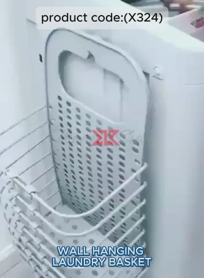 Wall Hanging Laundry Basket Clothes Hanger Dirty Hamper Clothes Storage Hook Clothes Rails(1 Pc) (X324)