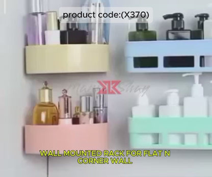 MULTIPURPOSE WALL MOUNTED RACK FOR FLAT N CORNER WALL COMBO ( 2PC SET) (RANDOM COL.) (X370)