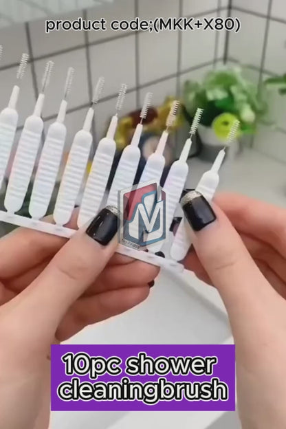 10pcs Shower Nozzle Cleaning Brush, Reusable Multifunctional Shower Head Anti-Clogging Small Brush (MKK+(X80)