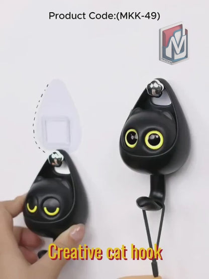 MKK-49-Creative Adhesive Coat Hook Wink Cat Hook (1 Pc)