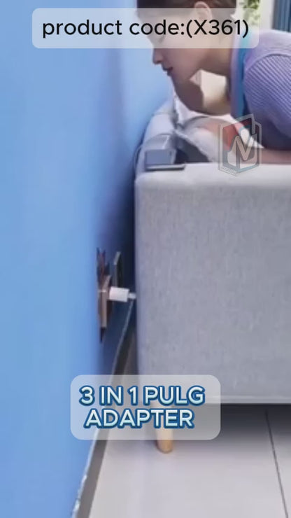 Wireless 3 In 1 Foldable Wall Plug Adapter  Socket  Converter (1 Pc) (X361)