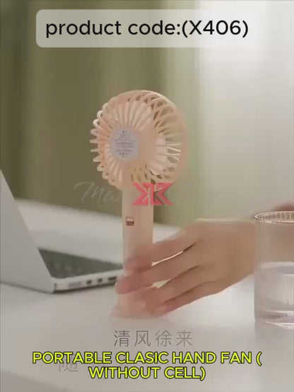 Portable Classic Hand Fan - 3-Speed Table Fan (Battery Not Included (X406)