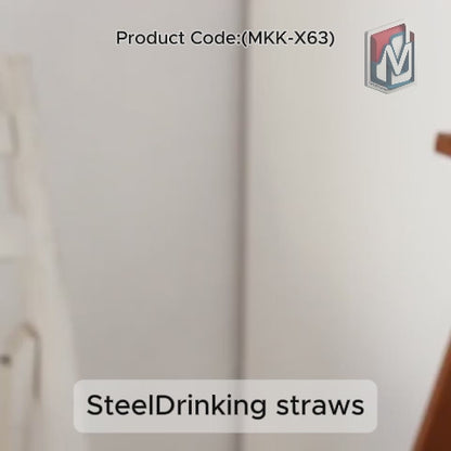 Reusable Stainless Steel Straws with Travel Case Cleaning Brush Eco Friendly Extra Long Metal Straws Drinking Set of 4 (2 Straight straws, 1 Bent straws, 1 Brush) (MKK+X63)